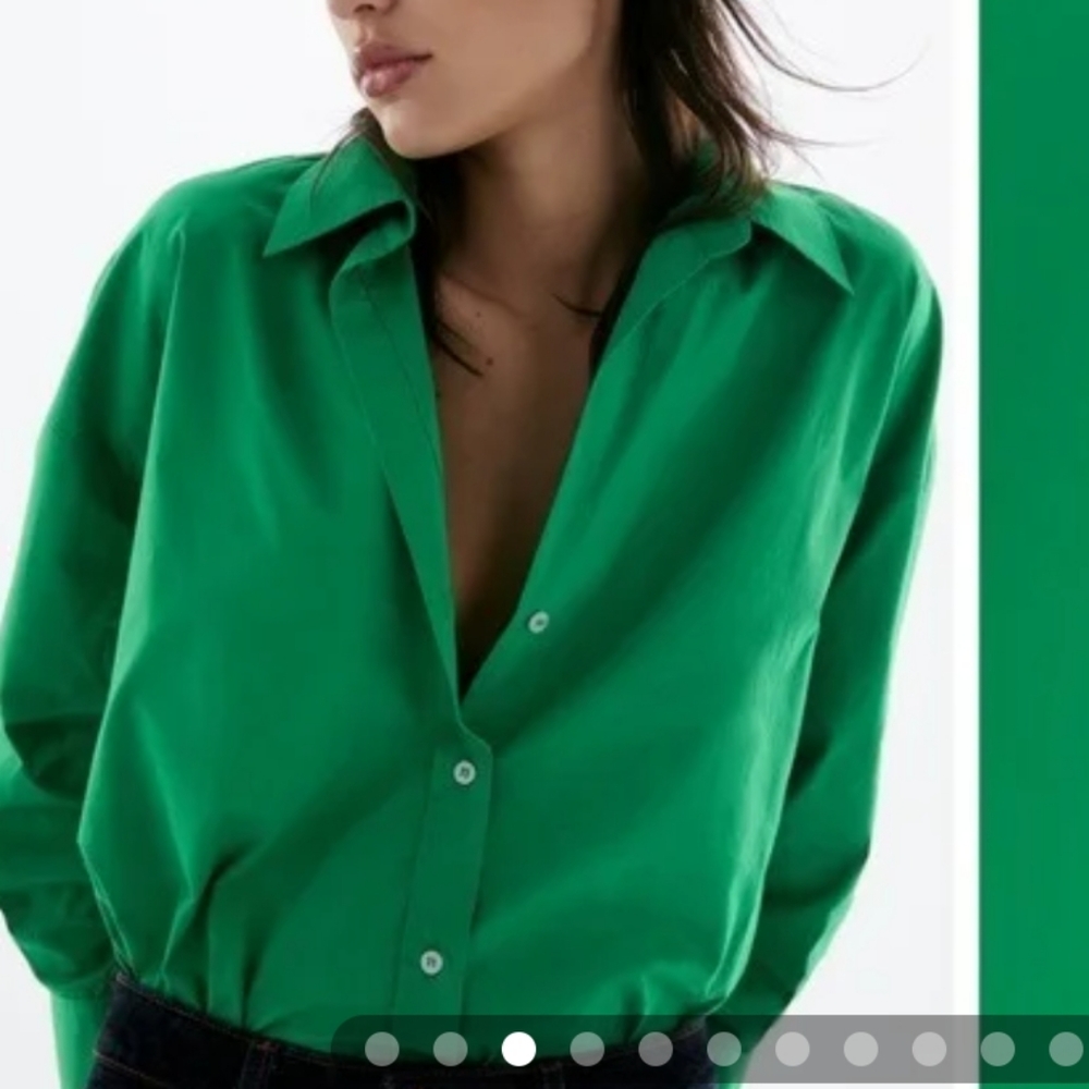 Green button up shirt